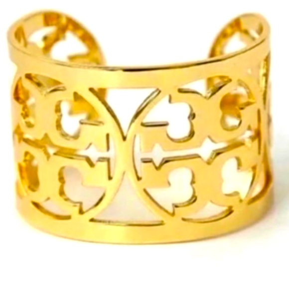 TORI BURCH LARGE , DOUBLE TT CUT OUT LOGO,CUFF BRACELET. - Picture 3 of 8